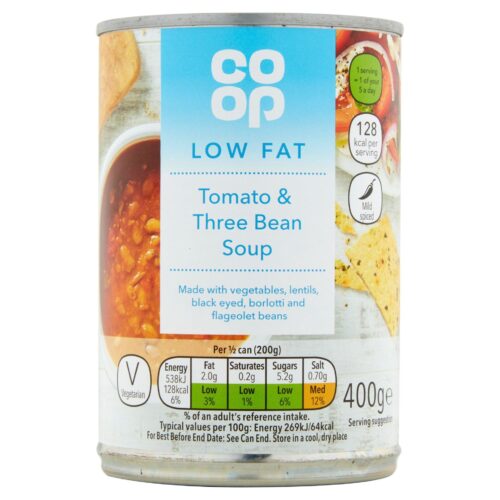 Co op Low Fat Tomato three BeanSoup 400g