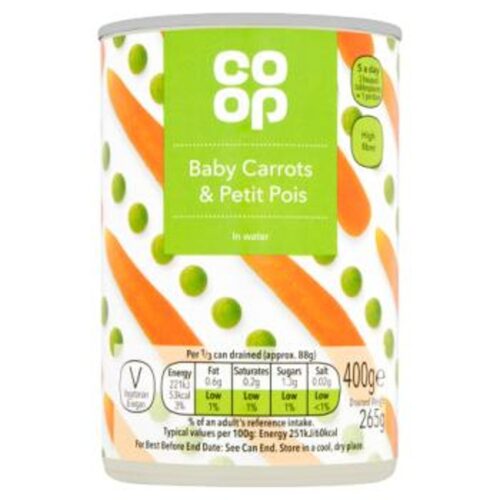 baby carrots p petit pois in water 400g 1