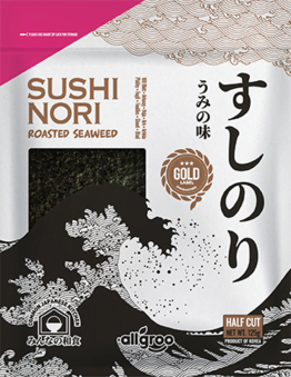 sushi nori gold half cut